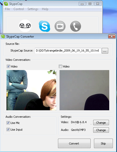 Captura Audio y Video de Skype con SkypeCAP