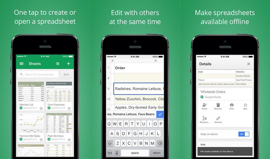 Google Sheets para iOS