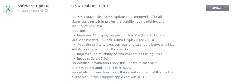 OS X Mavericks 10.9.3