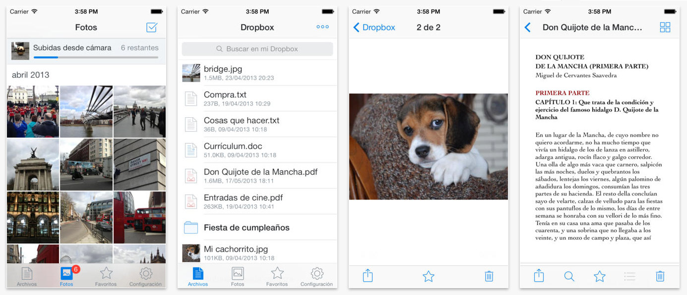 Dropbox para iOS 8