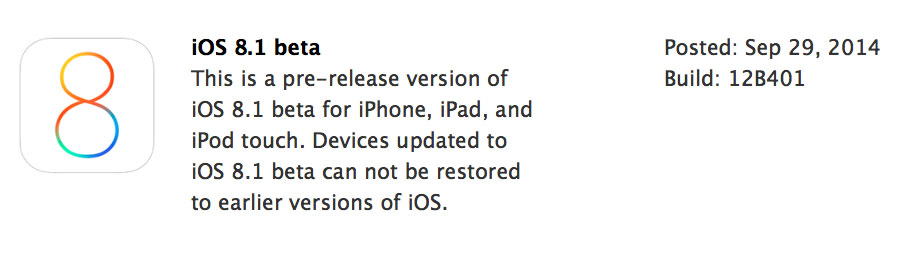 iOS 8.1 beta