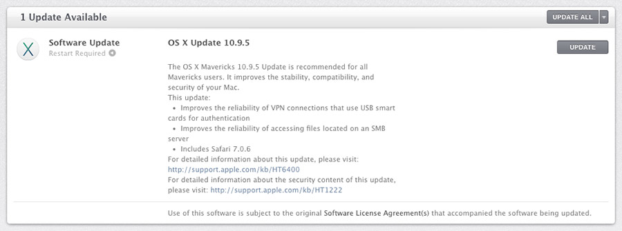 OS X Mavericks 10.9.5