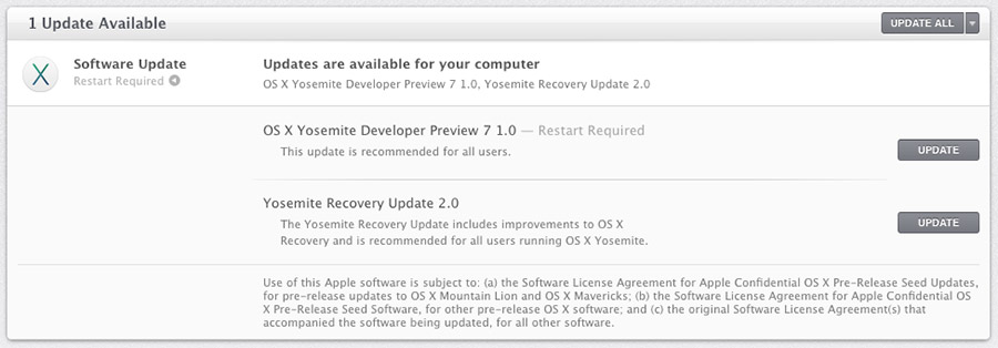 OS X Yosemite Developer Preview 7