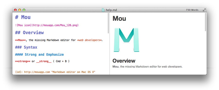 Mou editor Markdown