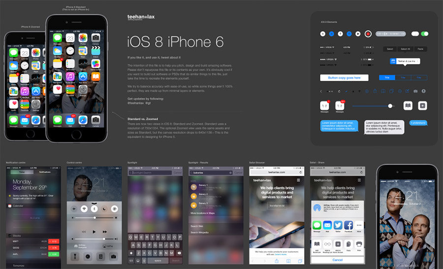 Plantilla de iOS 8 en Photoshop