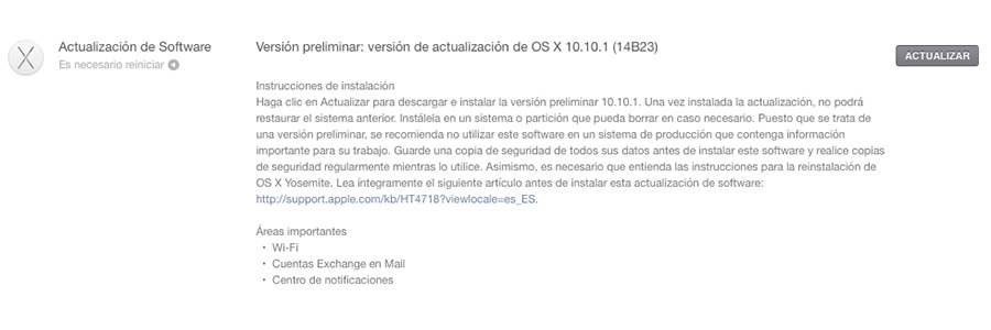 OS X Yosemite 10.10.1 beta 2