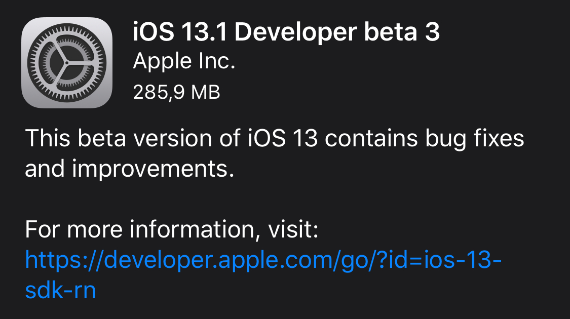 iOS 13.1 Beta 3