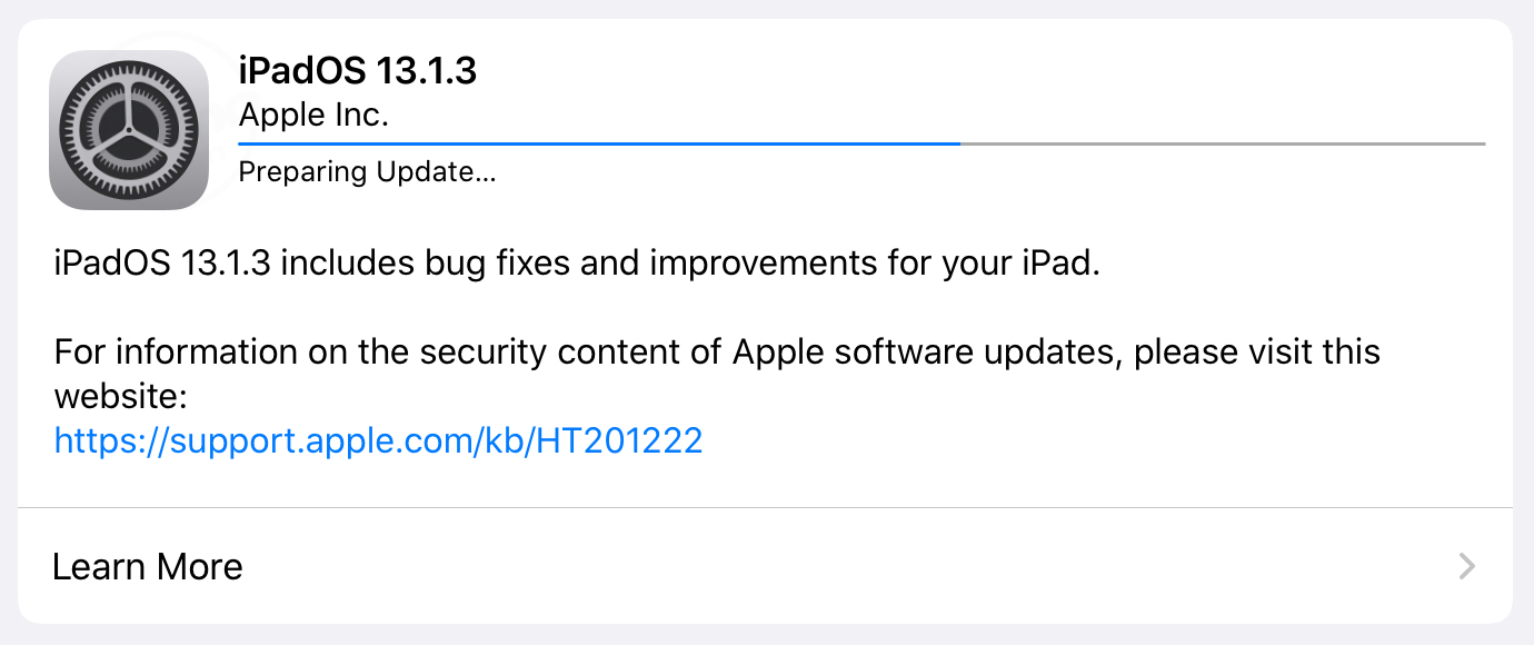iPadOS 13.1.3