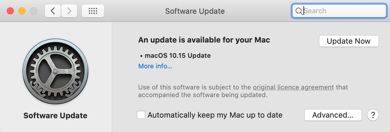 macOS Catalina 10.15 actualización complementaria