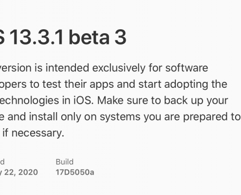 iOS 13.3.1 beta 3, iPadOS 13.3.1 beta 3, tvOS 13.3.1 beta 3, y watchOS 6.1.2 beta 3