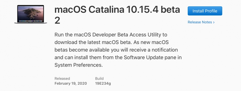macOS Catalina 10.15.4 beta 2