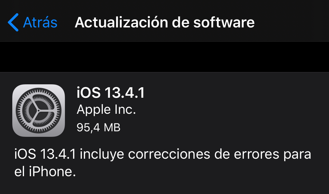 iOS 13.4.1 y iPadOS 13.4.1